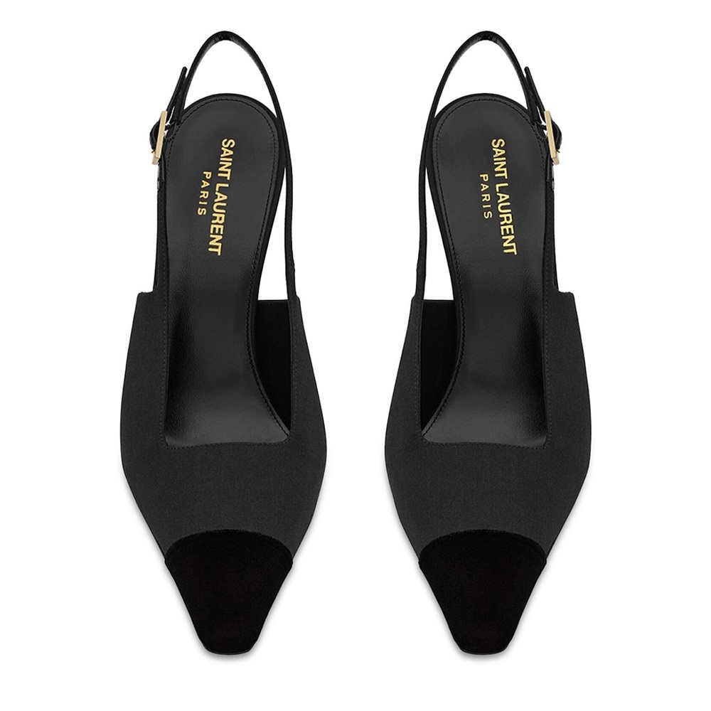 Saint Laurent Black and Gold Heels - Picture 3 of 5